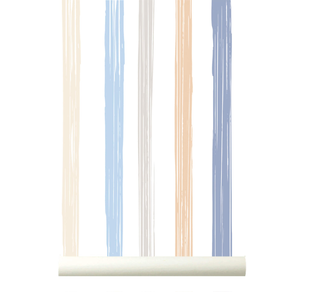 RB416 Behang Delicate Stripes Multi Blauw - wallpaper, papier peint, behang, tapete