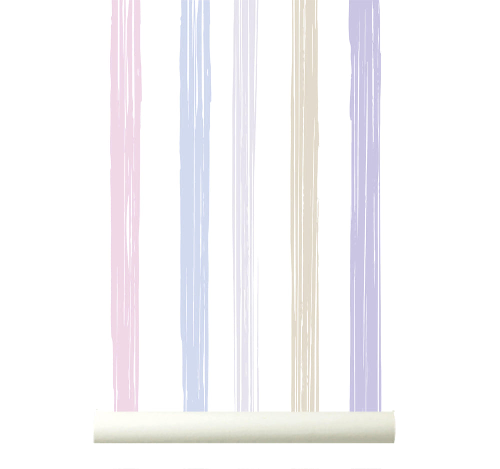 RB417 Behang Delicate Stripes Multi Lila - wallpaper, papier peint, behang, tapete