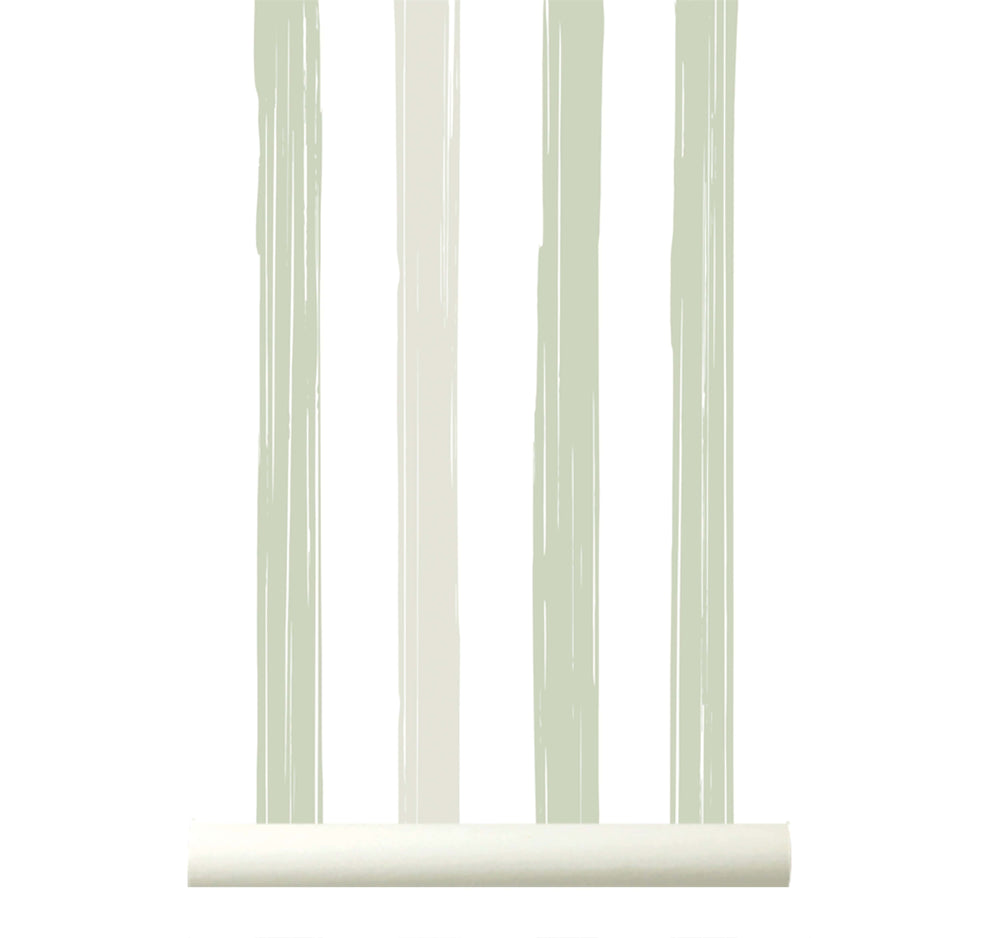 RB419 Behang Delicate Stripes Groen - wallpaper, papier peint, behang, tapete