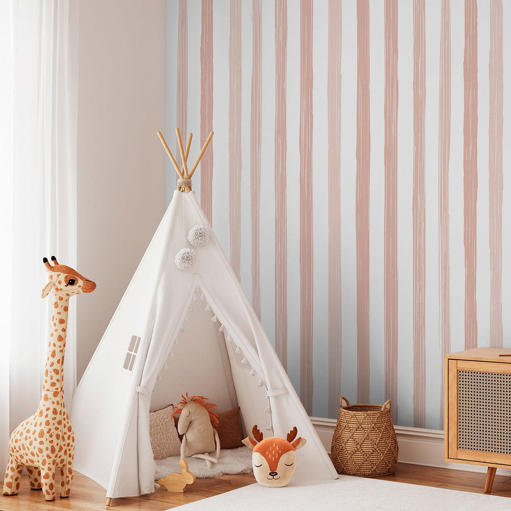 RB420 Behang Delicate Stripes Perzik - wallpaper, papier peint, behang, tapete