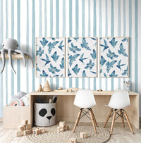 RB421 Behang Delicate Stripes Turquoise - wallpaper, papier peint, behang, tapete