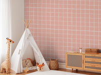 RB422 Gentle Grid Perzik - behangpapier kinderkamer