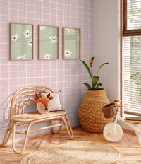 RB429 Gentle Grid Framboos- behangpapier kinderkame