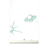 RB180 Roomblush Rol / Pastelgroen Behang Starry Skies