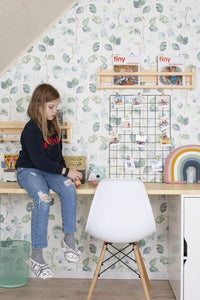RB241 Behang Bloom Bluegreen - Roomblush Unicorn Wallpaper, Papier peint, Behang, Tapete
