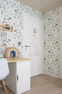 RB241 Behang Bloom Bluegreen - Roomblush Unicorn Wallpaper, Papier peint, Behang, Tapete