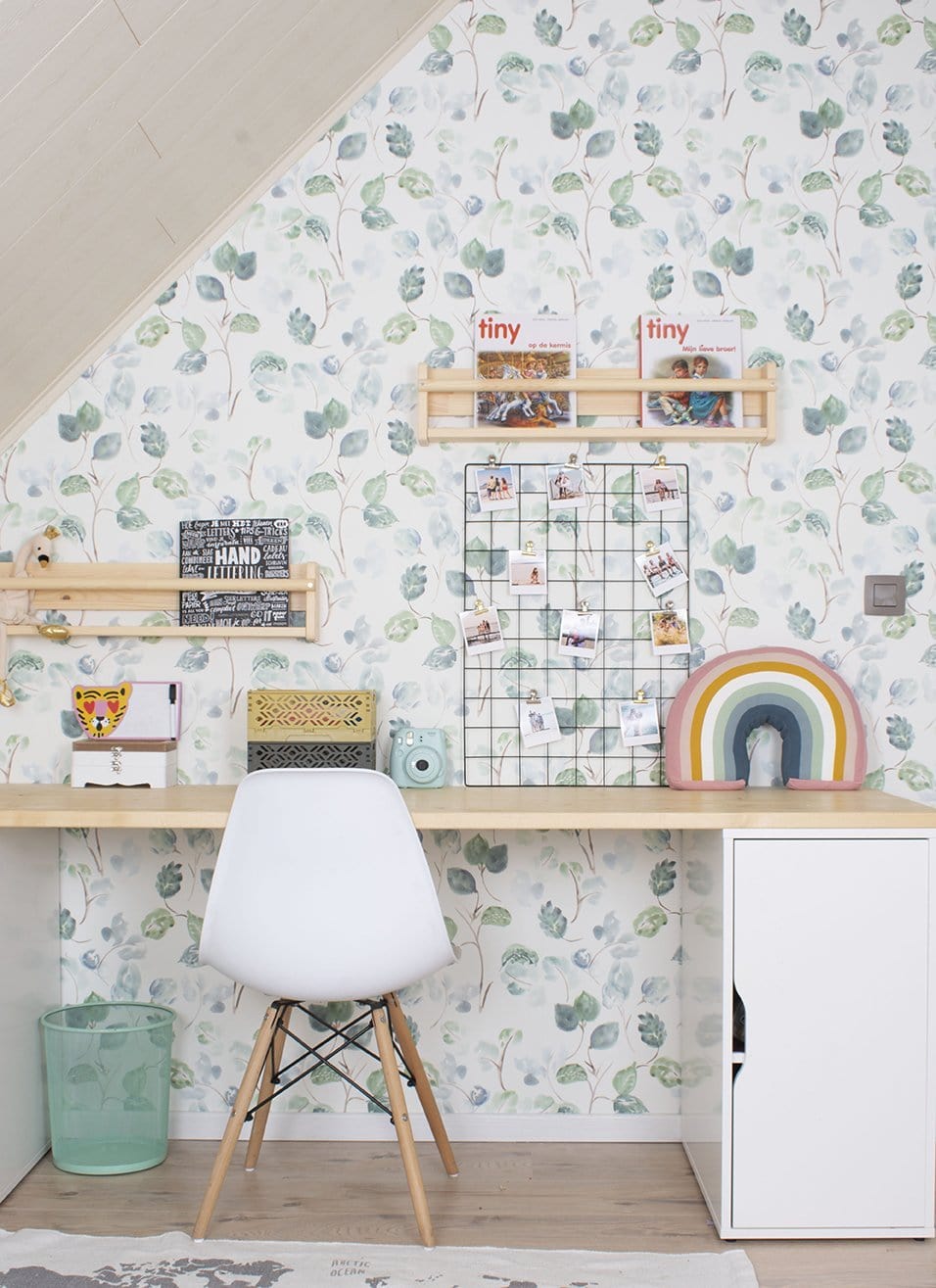 RB241 Behang Bloom Bluegreen - Roomblush Bloom Wallpaper, Papier peint, Behang, Tapete