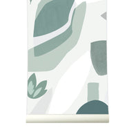 RB280 swatch-groen  Roomblush Pieces wallpaper, papier peint, behang, tapete