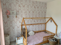 RB304 Behang Bunnies roze – Roomblush Bunnies wallpaper, papier peint, behang, tapete