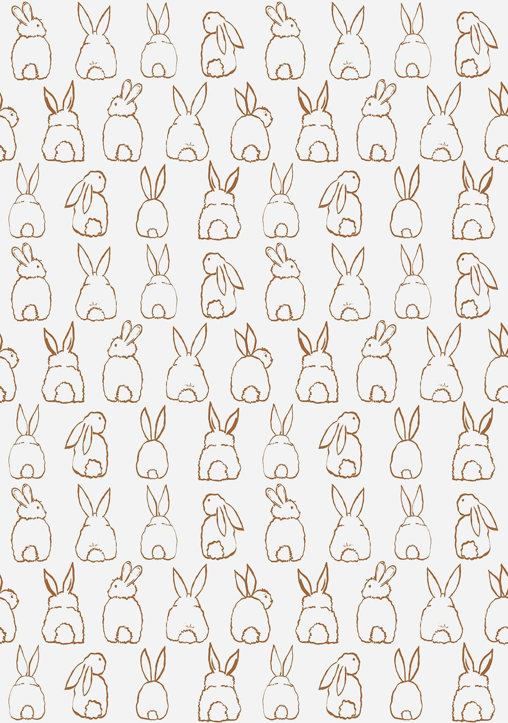RB306 swatch-terracotta - Roomblush Bunnies wallpaper, papier peint, behang, tapete