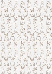 RB306 swatch-terracotta - Roomblush Bunnies wallpaper, papier peint, behang, tapete
