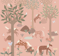 RB351 swatch-pink - Roomblush Unicorn Wallpaper, Papier peint, Behang, Tapete