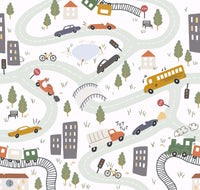 RB384 swatch-geel - Roomblush Cars Wallpaper, Voitures Papier peint, Auto Behang, Tapete