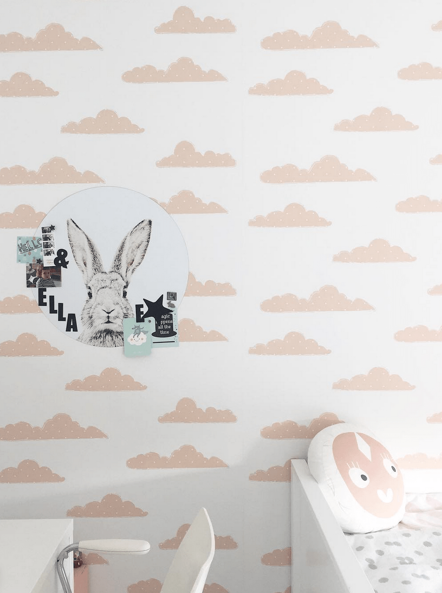 RB130 Behang Sweet Clouds pink - roomblush