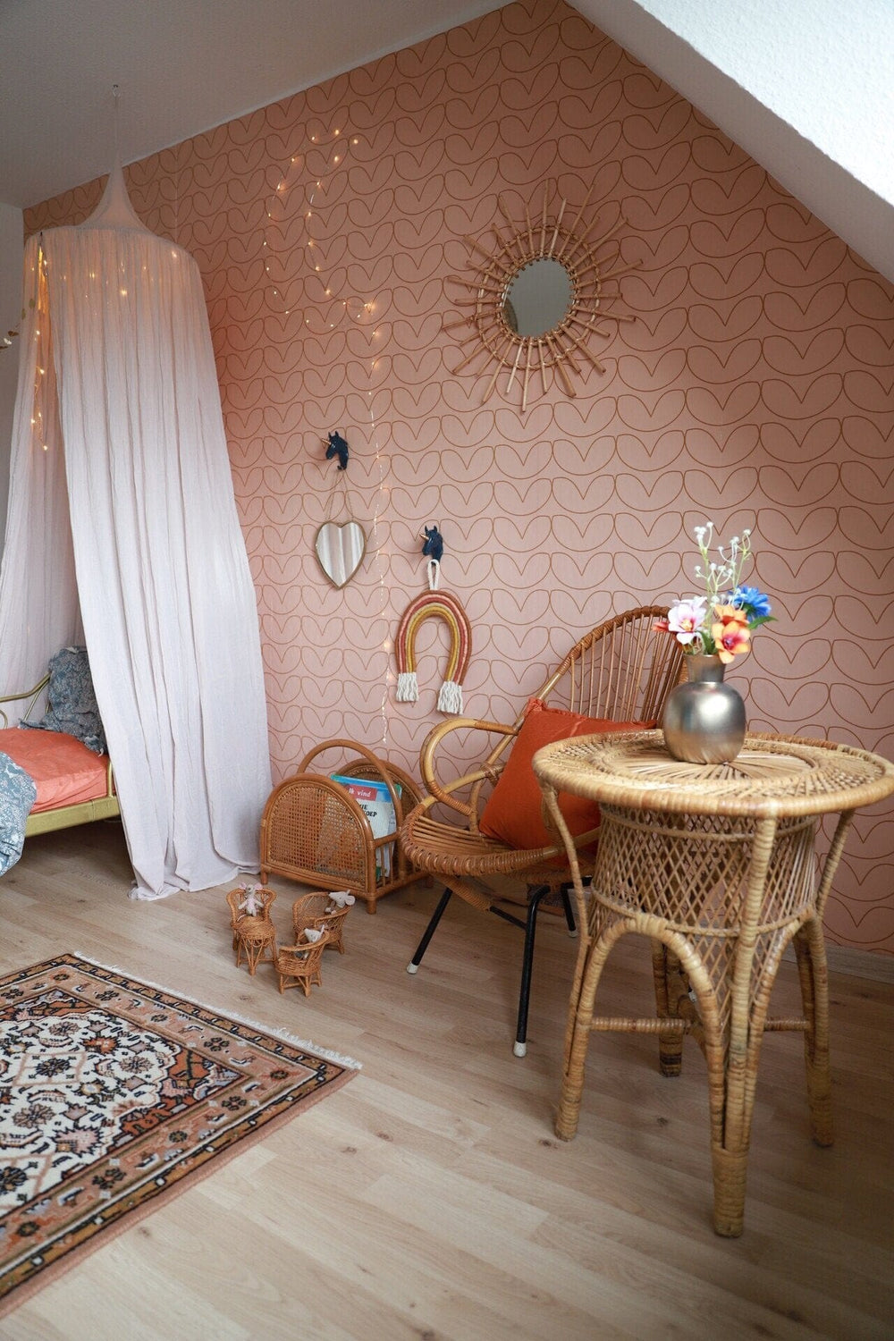 RB121 Behang Hearts copperblush - roomblush