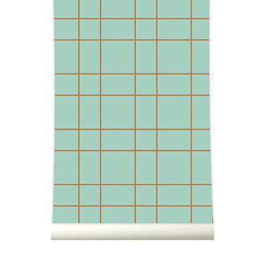 RB100 Behang Grid Pastelgreen - roomblush