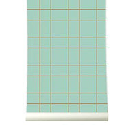 RB100 Behang Grid Pastelgreen - roomblush