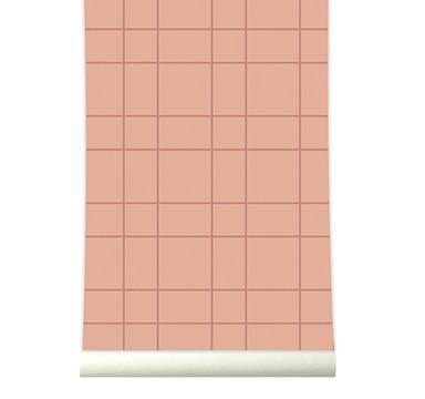 RB101 Behang Grid Copperblush - roomblush