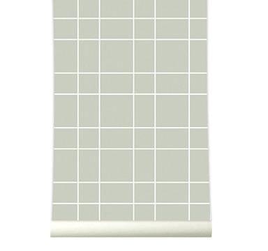 RB102 Behang Grid warmgrey - roomblush