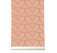RB121 Behang Hearts copperblush - roomblush